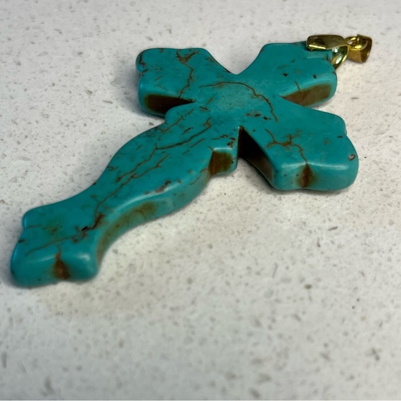 Vintage Turquoise cross charm - Picture 4 of 7